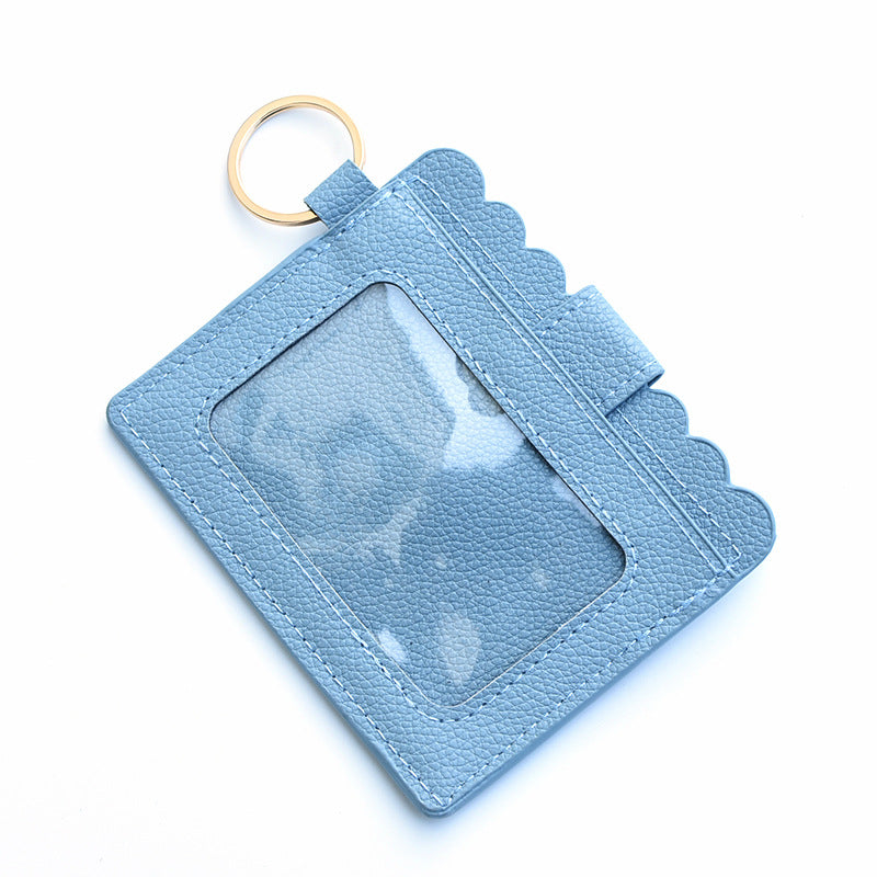 Wholesale Color PU Leather Hand Holder Card Bag Keychain